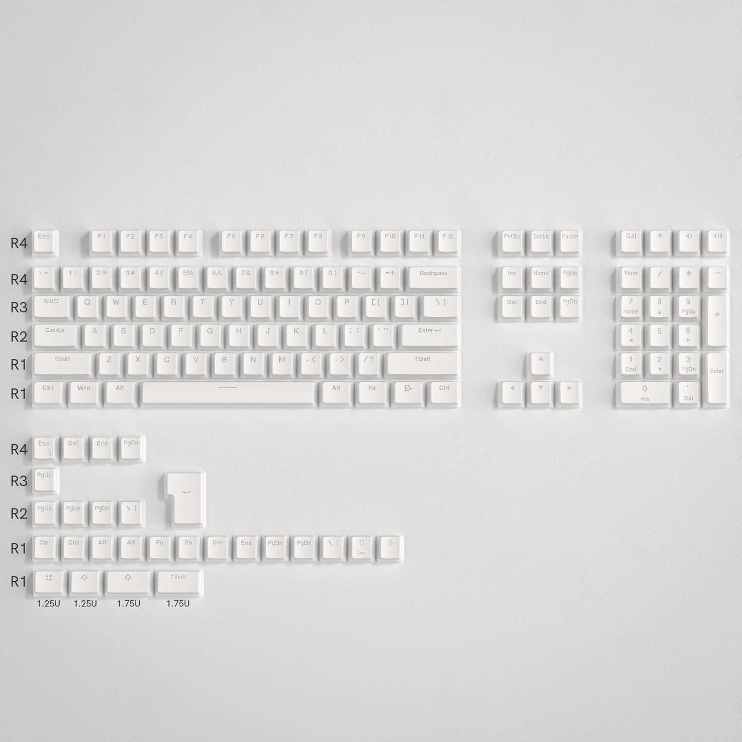 Womier Pudding V2 White KeyCap Set