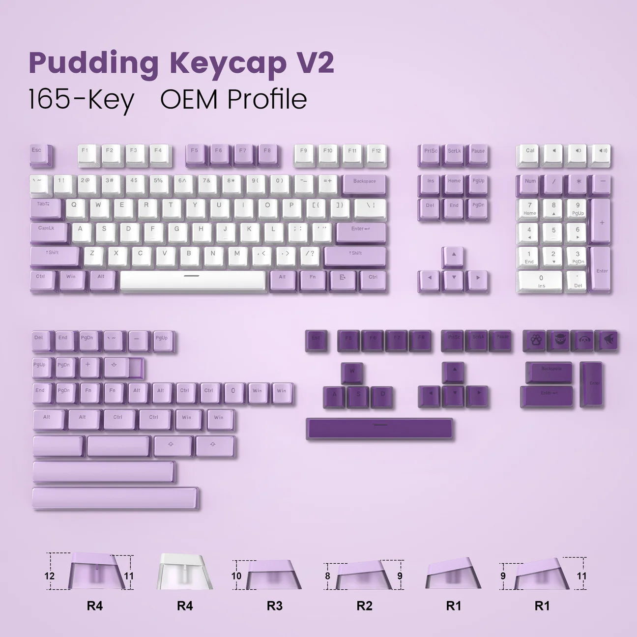 Womier Pudding V2 Purple KeyCap Set