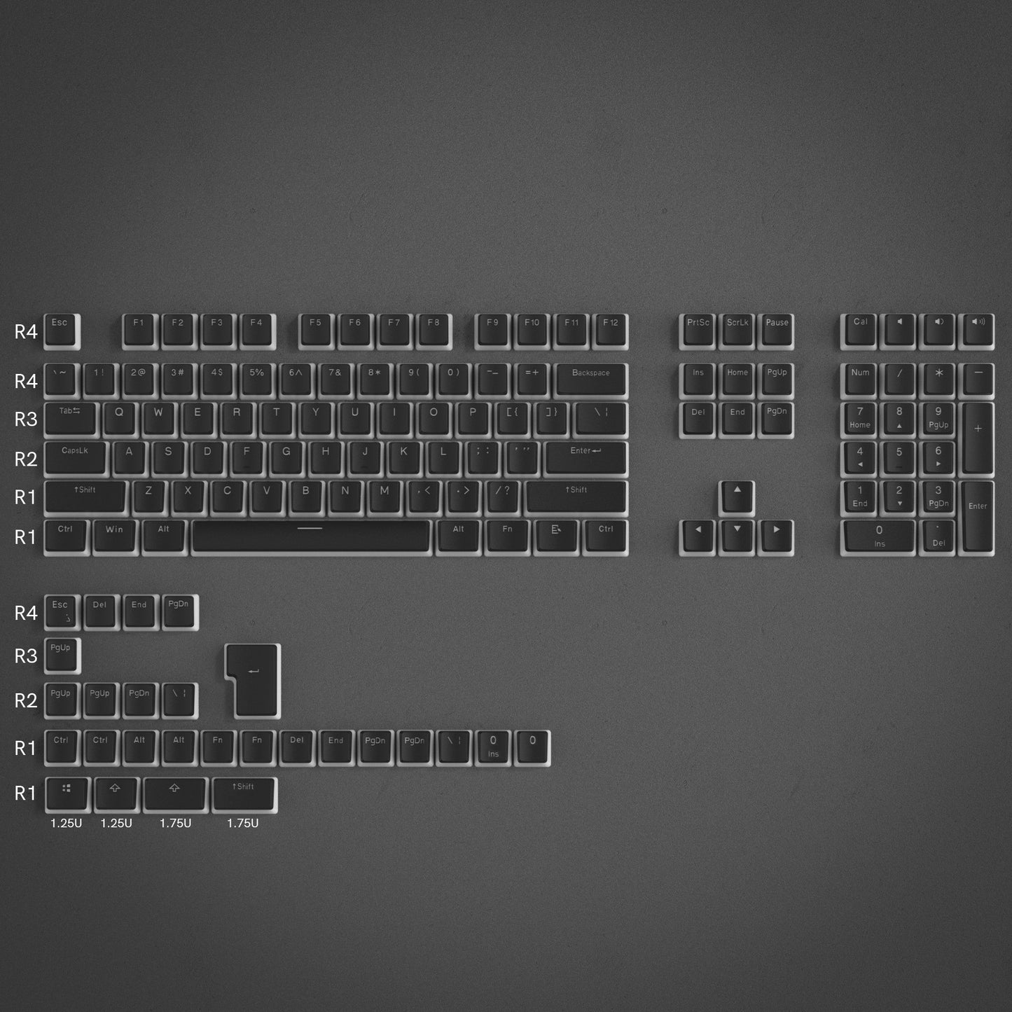 Womier Pudding V2 Black KeyCap Set