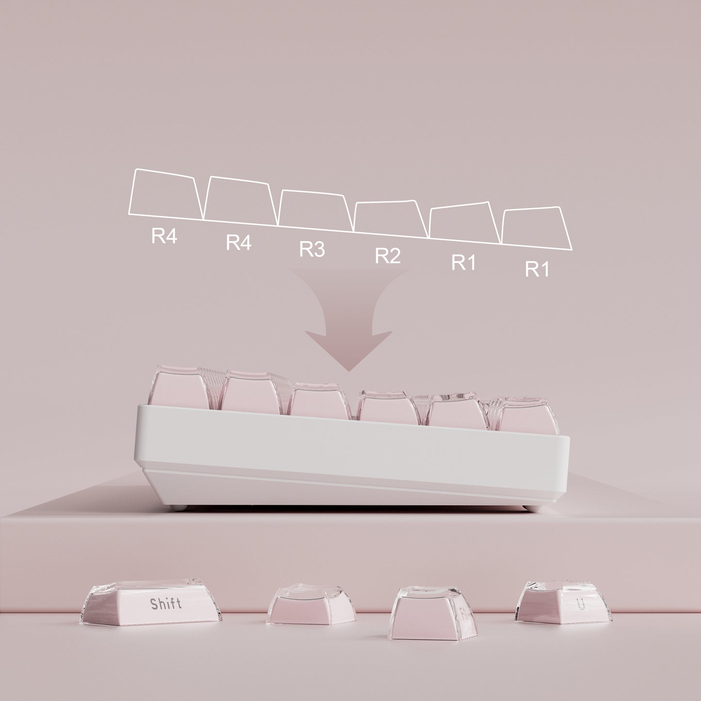 Womier Jello Pink KeyCap Set