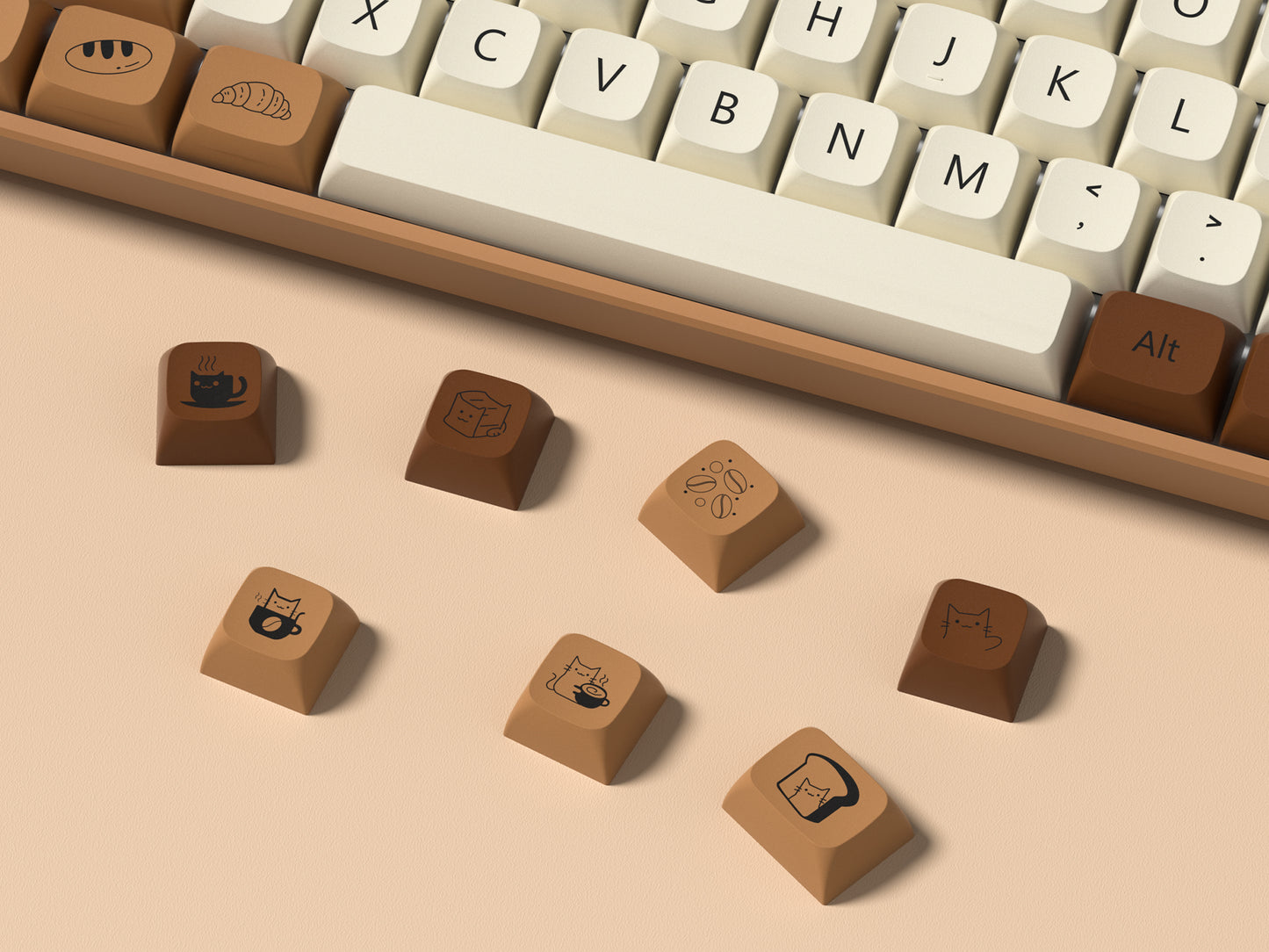 Womier Coffee Cat KeyCap Set